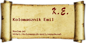 Kolomasznik Emil névjegykártya